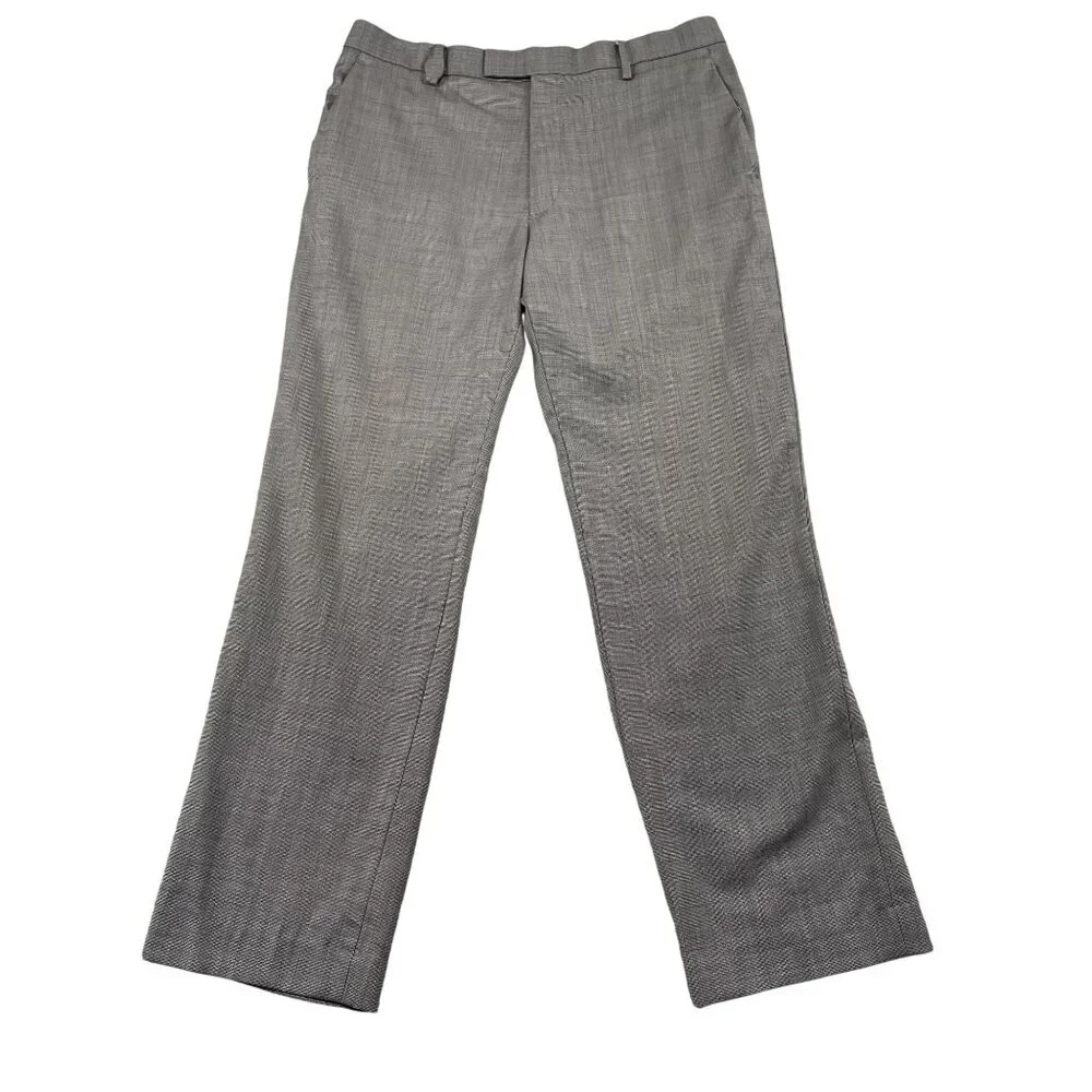 Banana Republic Dress Pants Mens 34x30 Grey Tailored Slim Fit 100%‎ Wool